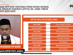 Syaiful Ali Fatah Nahkodai PKS Kota Malang, Janji Jaga Amanah dan Inovasi Politik
