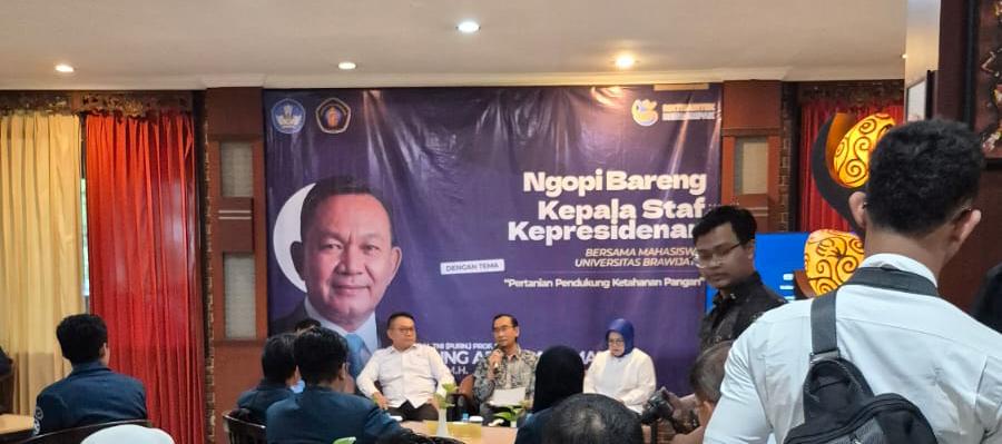 Kagiatan Ngopi Bareng Kepala Staf Kepresidenan Bersama Mahasiswa UB pada Jumat, (12/6/2026)